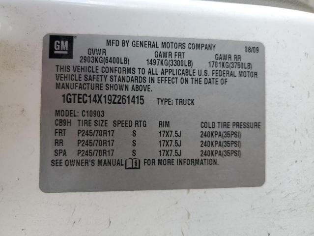 59791035 :رقم المزاد ، 1GTEC14X19Z261415 vin ، 2009 Gmc Sierra C15 مزاد بيع