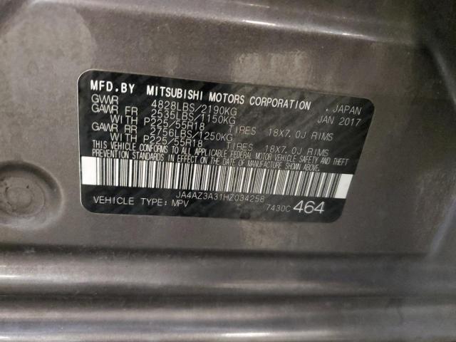 Продаж на аукціоні авто 2017 Mitsubishi Outlander, vin: JA4AZ3A31HZ034258, номер лоту: 62174695