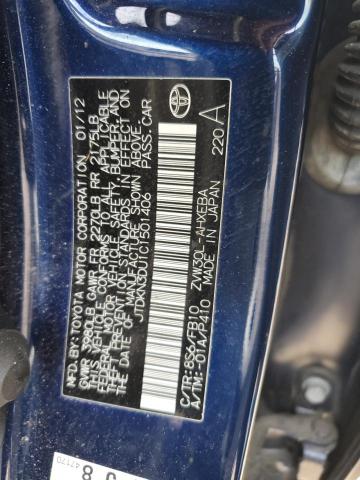 Продажа на аукционе авто 2012 Toyota Prius, vin: JTDKN3DU1C1501406, номер лота: 61225795