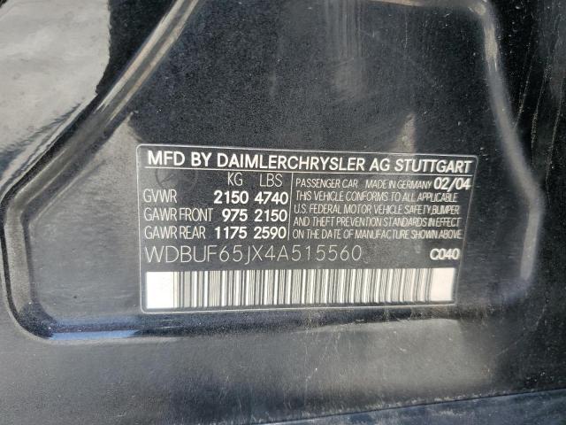 Продажа на аукционе авто 2004 Mercedes-benz E, vin: WDBUF65JX4A515560, номер лота: 61988485