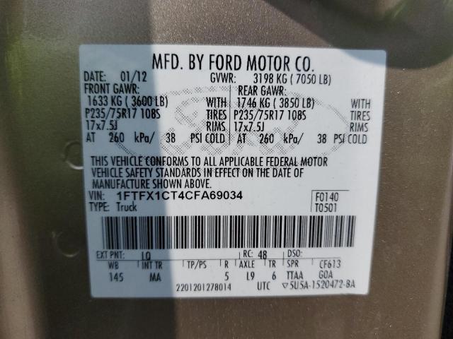 Aukcja sprzedaży 2012 Ford F150 Super, vin: 1FTFX1CT4CFA69034, numer aukcji: 60892565