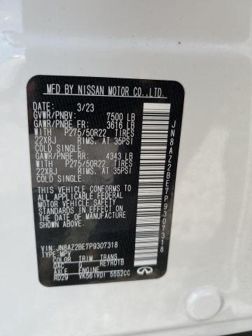 62018895 :رقم المزاد ، JN8AZ2BE7P9307318 vin ، 2023 Infiniti Qx80 Senso مزاد بيع