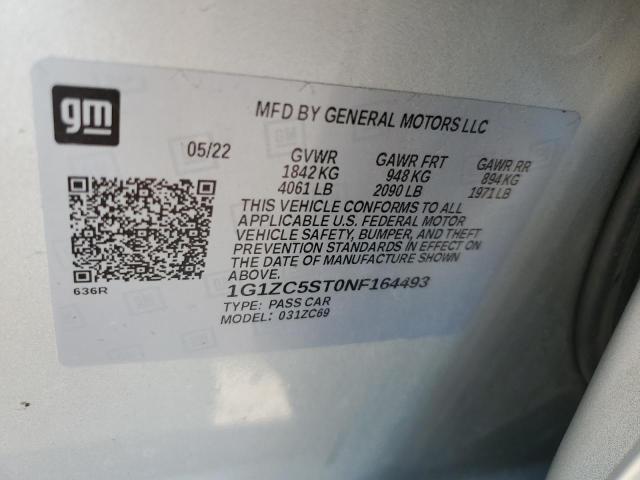 Aukcja sprzedaży 2022 Chevrolet Malibu Ls, vin: 1G1ZC5ST0NF164493, numer aukcji: 60099275