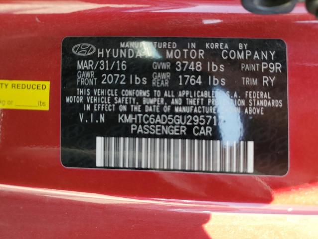 Aukcja sprzedaży 2016 Hyundai Veloster, vin: KMHTC6AD5GU295717, numer aukcji: 59316595