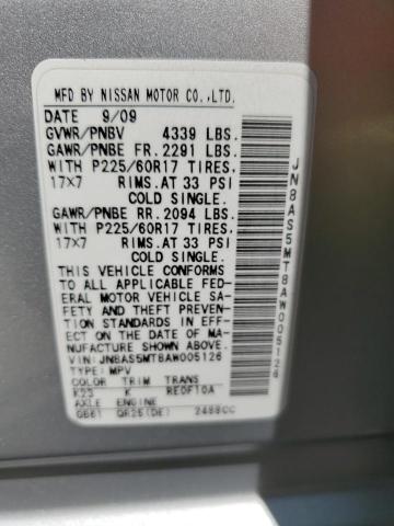 Aukcja sprzedaży 2010 Nissan Rogue S, vin: JN8AS5MT8AW005126, numer aukcji: 62937045