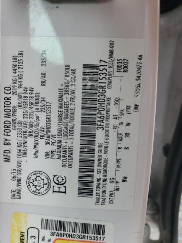 Aukcja sprzedaży 2016 Ford Fusion, vin: 3FA6P0HD3GR153517, numer aukcji: 67089484