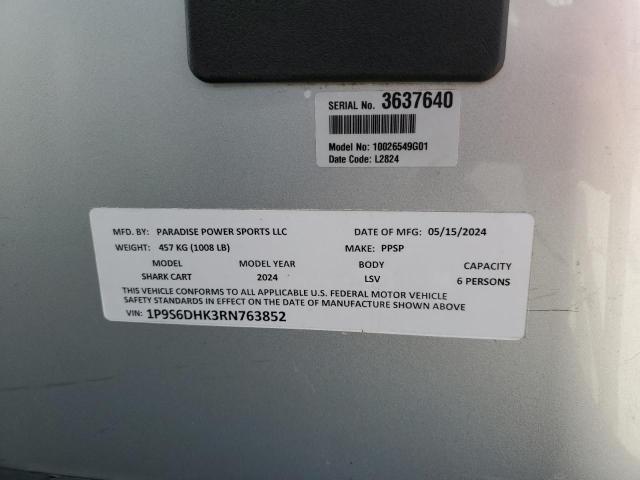 59765425 :رقم المزاد ، 1P9S6DHK3RN763852 vin ، 2024 Ezgo Golf Cart مزاد بيع