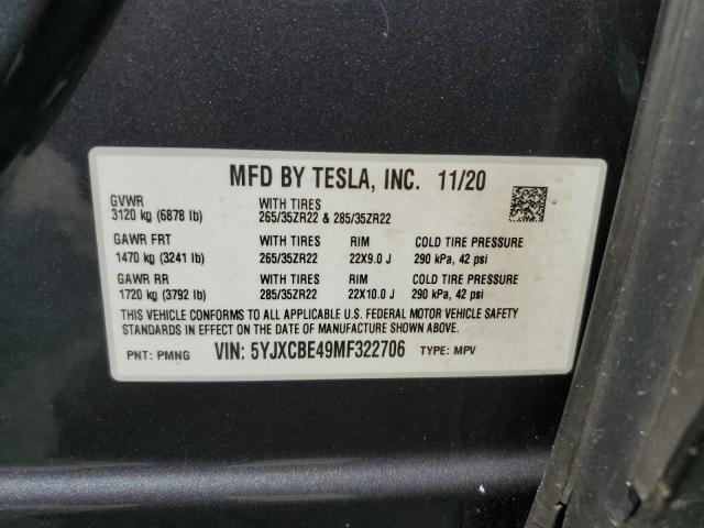 Aukcja sprzedaży 2021 Tesla Model X, vin: 5YJXCBE49MF322706, numer aukcji: 59203955