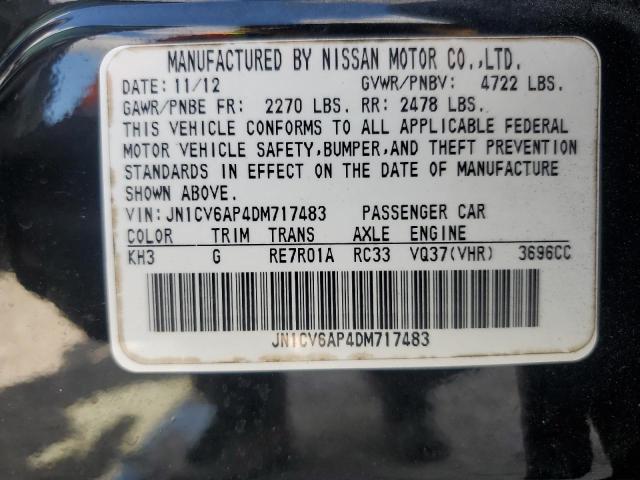 62475565 :رقم المزاد ، JN1CV6AP4DM717483 vin ، 2013 Infiniti G37 Base مزاد بيع
