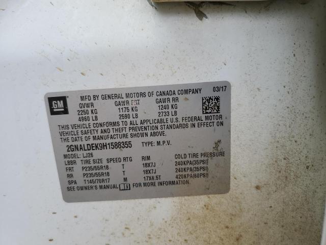 Продаж на аукціоні авто 2017 Chevrolet Equinox Pr, vin: 2GNALDEK9H1588355, номер лоту: 61793045