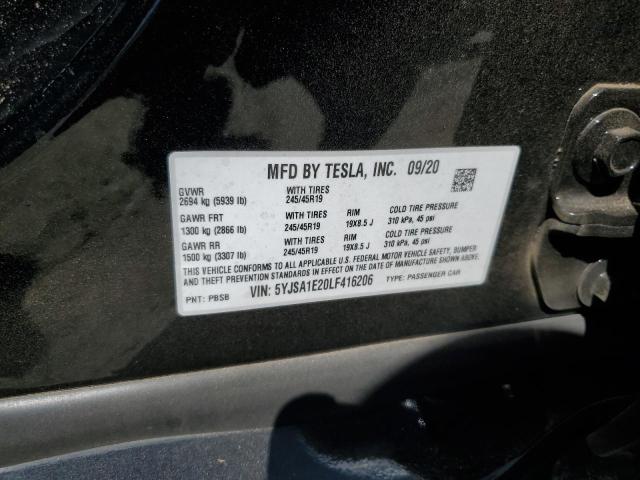 Aukcja sprzedaży 2020 Tesla Model S, vin: 5YJSA1E20LF416206, numer aukcji: 62321785