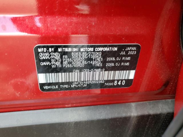 62360385 :رقم المزاد ، JA4T5VA92RZ602362 vin ، 2024 Mitsubishi Outlander مزاد بيع