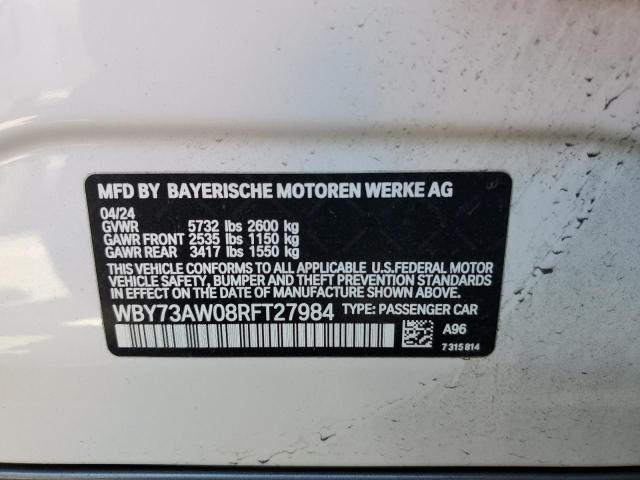 Aukcja sprzedaży 2024 Bmw I4, vin: WBY73AW08RFT27984, numer aukcji: 62776285