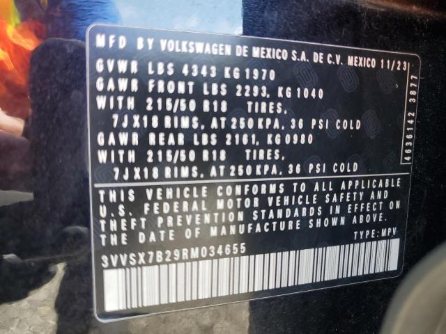 61591095 :رقم المزاد ، 3VVSX7B29RM034655 vin ، 2024 Volkswagen Taos Se مزاد بيع