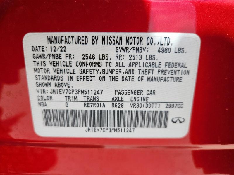 Aukcja sprzedaży 2023 Infiniti Q50 Sensor, vin: JN1EV7CP3PM511247, numer aukcji: 62540605
