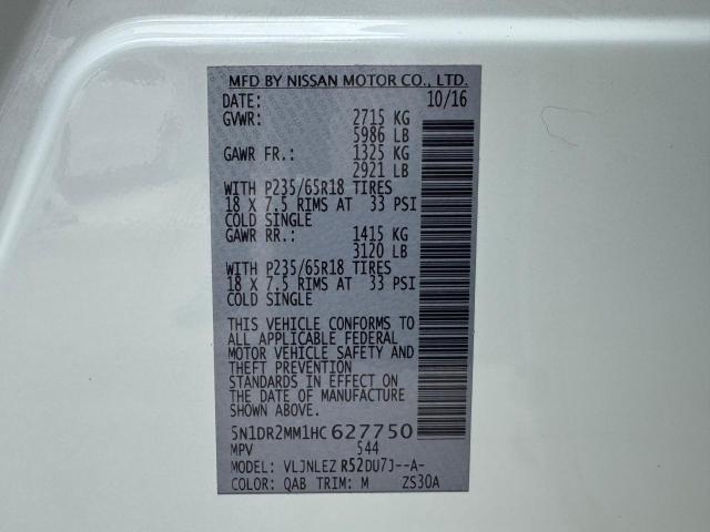 Продажа на аукционе авто 2017 Nissan Pathfinder, vin: 5N1DR2MM1HC627750, номер лота: 60175325