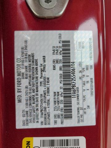 Продажа на аукционе авто 2025 Ford Mustang Gt, vin: 1FA6P8CF2S5406104, номер лота: 59801775