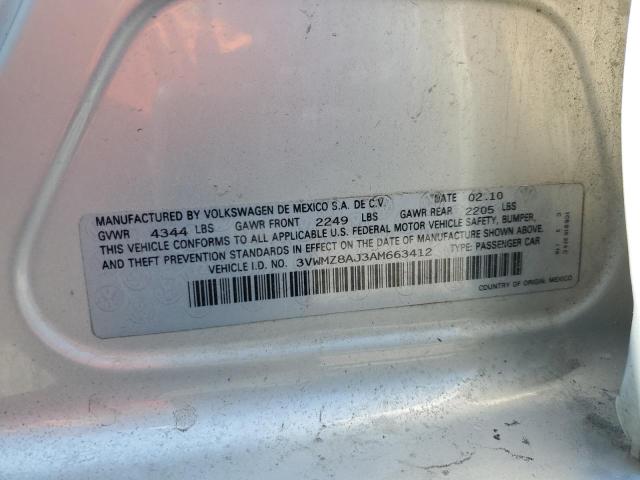 Aukcja sprzedaży 2010 Volkswagen Jetta S, vin: 3VWMZ8AJ3AM663412, numer aukcji: 62704975