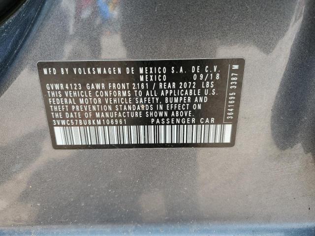 59795905 :رقم المزاد ، 3VWC57BU8KM106961 vin ، 2019 Volkswagen Jetta مزاد بيع