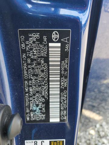 61694955 :رقم المزاد ، JTDKN3DU7A0223369 vin ، 2010 Toyota Prius مزاد بيع