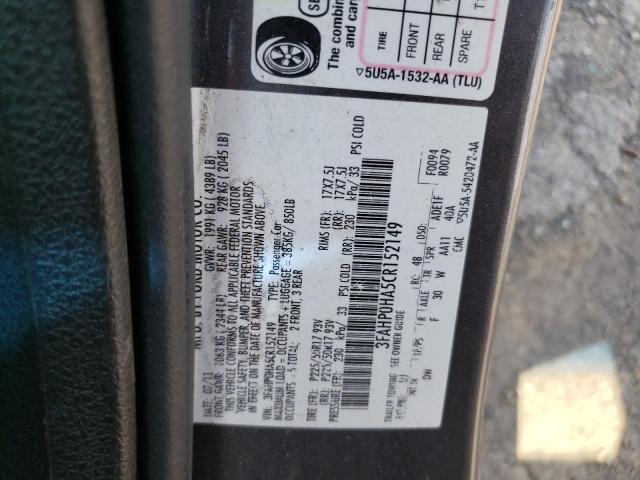 Aukcja sprzedaży 2012 Ford Fusion, vin: 3FAHP0HA5CR152149, numer aukcji: 60343775
