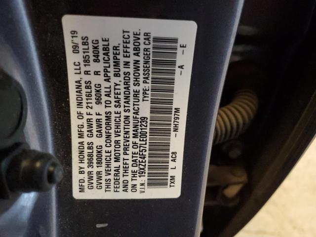 Aukcja sprzedaży 2020 Honda Insight Ex, vin: 19XZE4F57LE001239, numer aukcji: 61580925