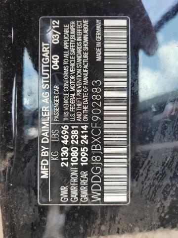 Aukcja sprzedaży 2012 Mercedes-benz C, vin: WDDGJ8JBXCF902883, numer aukcji: 61307485