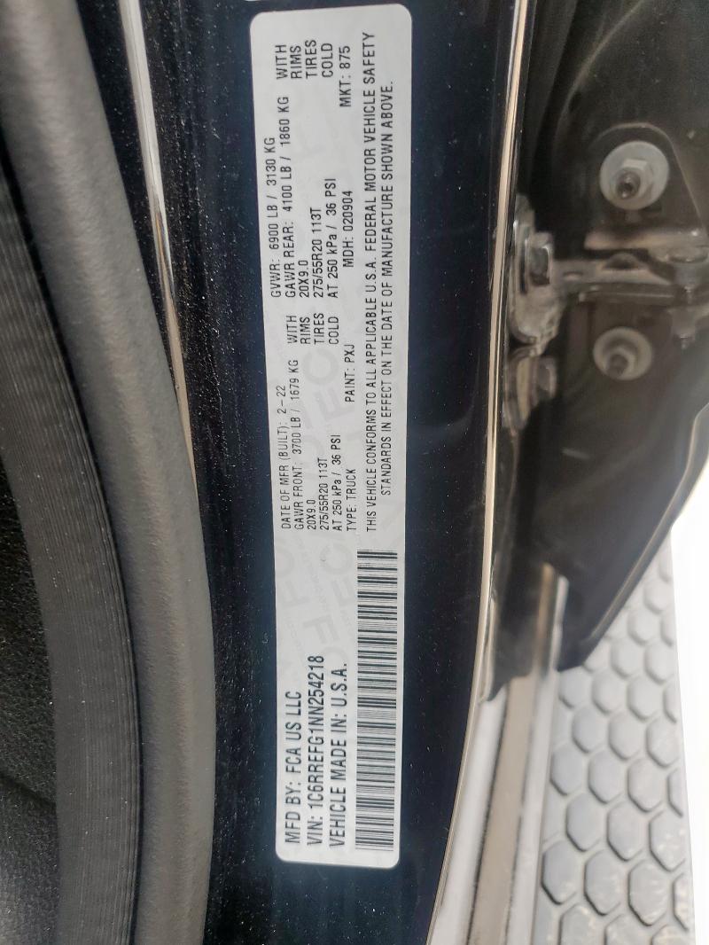 Продажа на аукционе авто 2022 Ram 1500 Big H, vin: 1C6RREFG1NN254218, номер лота: 59722345