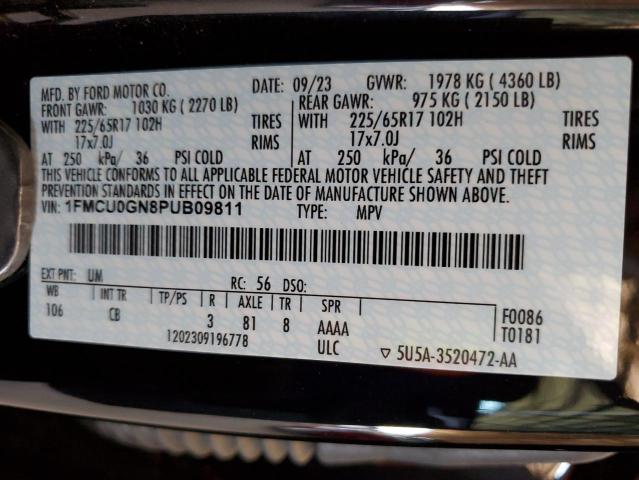 Продажа на аукционе авто 2023 Ford Escape Act, vin: 1FMCU0GN8PUB09811, номер лота: 57355975