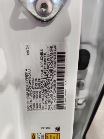 61658505 :رقم المزاد ، 1HGCY1F22RA065235 vin ، 2024 Honda Accord Lx مزاد بيع