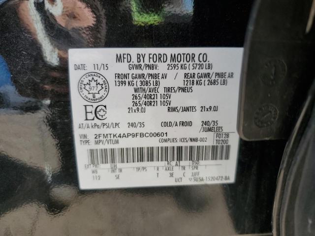 Aukcja sprzedaży 2015 Ford Edge Sport, vin: 2FMTK4AP9FBC00601, numer aukcji: 62178135