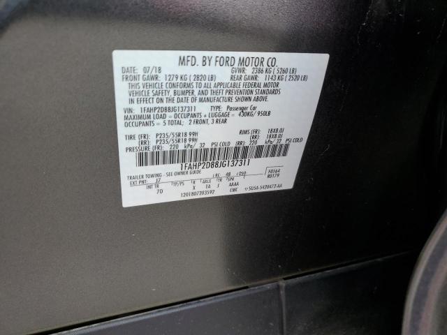 62185725 :رقم المزاد ، 1FAHP2D88JG137311 vin ، 2018 Ford Taurus Se مزاد بيع