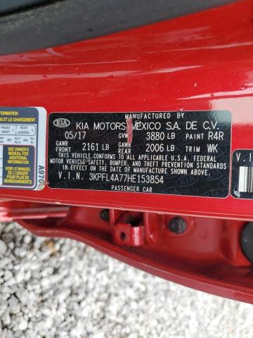 60693675 :رقم المزاد ، 3KPFL4A77HE153854 vin ، 2017 Kia Forte مزاد بيع