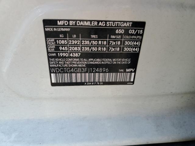 Продажа на аукционе авто 2015 Mercedes-benz Gla 250 4m, vin: WDCTG4GB3FJ124896, номер лота: 61782245