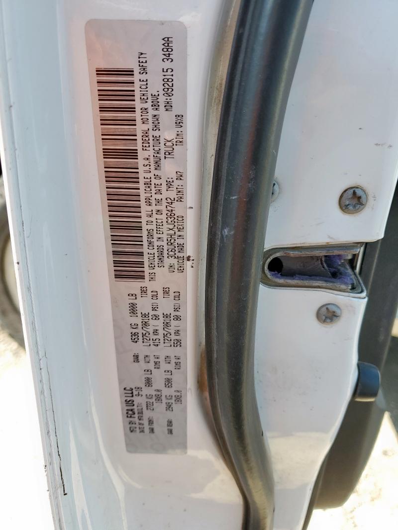 59262555 :رقم المزاد ، 3C6UR5HLXJG364742 vin ، 2018 Ram 2500 St مزاد بيع