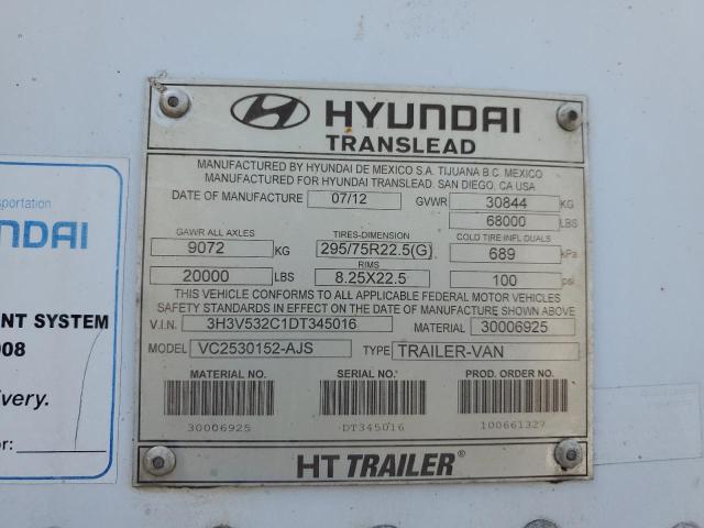 Продаж на аукціоні авто 2013 Hyun Trailer, vin: 3H3V532C1DT345016, номер лоту: 60719765