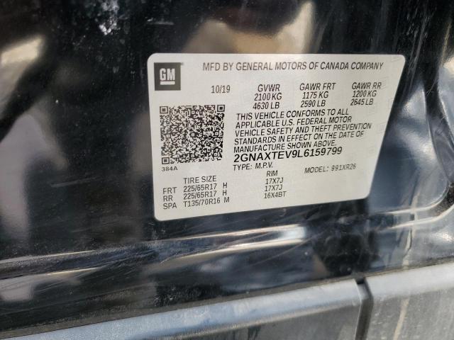 61533355 :رقم المزاد ، 2GNAXTEV9L6159799 vin ، 2020 Chevrolet Equinox Lt مزاد بيع