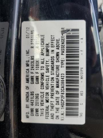 Продаж на аукціоні авто 2012 Honda Accord Exl, vin: 1HGCP2F83CA086423, номер лоту: 61733105