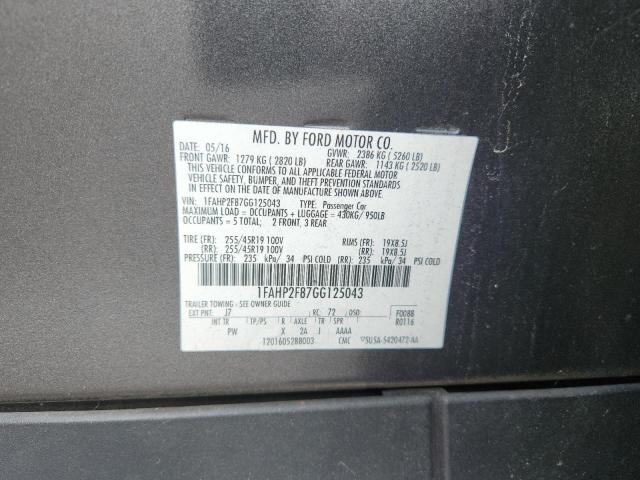 2016 Ford Taurus Lim მანქანა იყიდება აუქციონზე, vin: 1FAHP2F87GG125043, აუქციონის ნომერი: 60412475