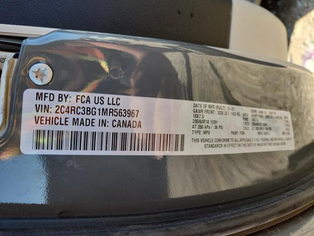 2021 Chrysler Pacifica მანქანა იყიდება აუქციონზე, vin: 2C4RC3BG1MR563967, აუქციონის ნომერი: 61466915