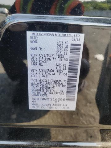 63021455 :رقم المزاد ، 5N1DL0MM2KC516296 vin ، 2019 Infiniti Qx60 Luxe مزاد بيع