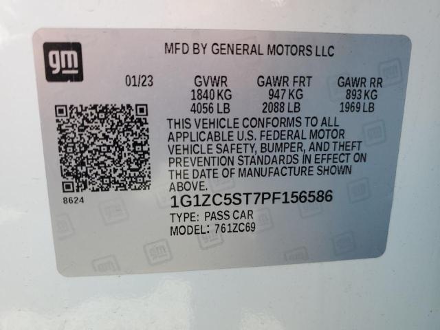 Aukcja sprzedaży 2023 Chevrolet Malibu Ls, vin: 1G1ZC5ST7PF156586, numer aukcji: 59925535