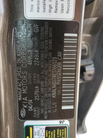 2014 Kia Cadenza Pr მანქანა იყიდება აუქციონზე, vin: KNALN4D74E5166123, აუქციონის ნომერი: 59791465