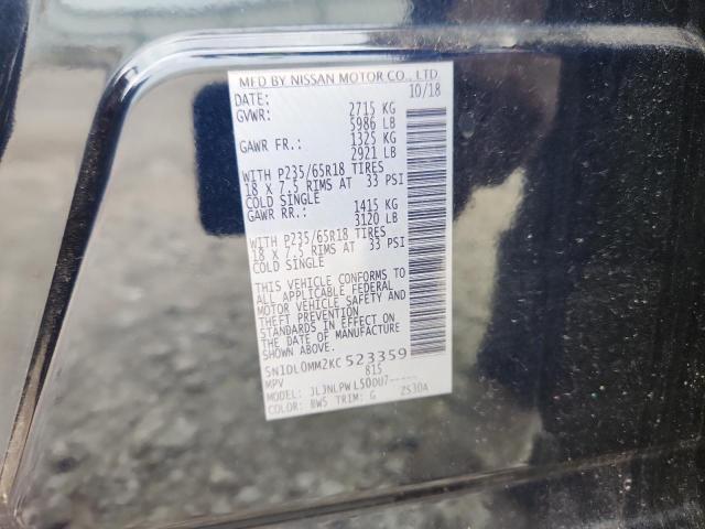 61736995 :رقم المزاد ، 5N1DL0MM2KC523359 vin ، 2019 Infiniti Qx60 مزاد بيع