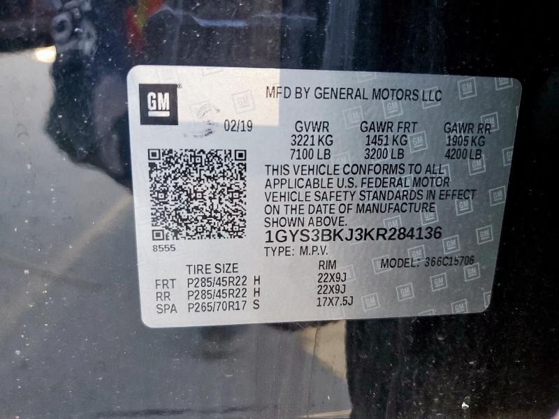 Продажа на аукционе авто 2019 Cadillac Escalade L, vin: 1GYS3BKJ3KR284136, номер лота: 62149995