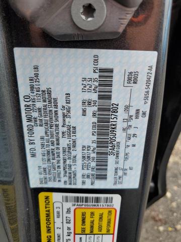 2019 Ford Fusion Tit მანქანა იყიდება აუქციონზე, vin: 3FA6P0SU9KR157802, აუქციონის ნომერი: 61126605