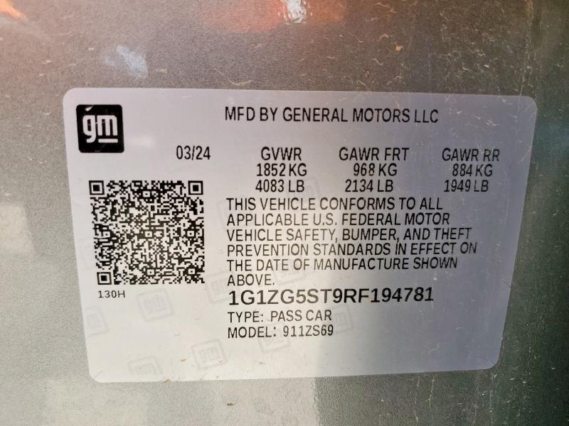 Aukcja sprzedaży 2024 Chevrolet Malibu, vin: 1G1ZG5ST9RF194781, numer aukcji: 62995335