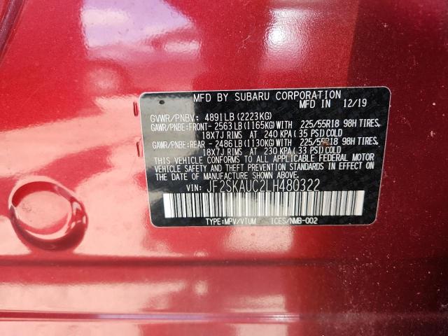 Продаж на аукціоні авто 2020 Subaru Forester L, vin: JF2SKAUC2LH480322, номер лоту: 59524925