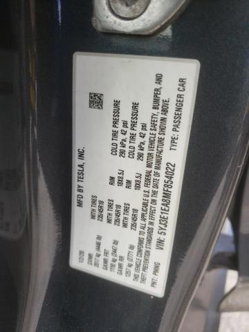 Продаж на аукціоні авто 2021 Tesla Model 3, vin: 5YJ3E1EA8MF854022, номер лоту: 61337645