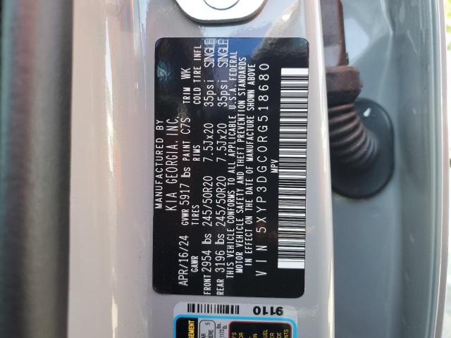 60502955 :رقم المزاد ، 5XYP3DGC0RG518680 vin ، 2024 Kia Telluride مزاد بيع